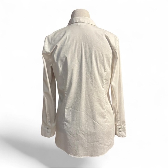 J.Jill White Shirt Collection Button Blouse Sz M Stretch Cotton Long Sleeve - Picture 2 of 6